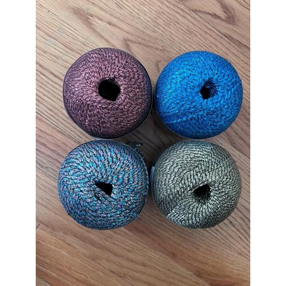 Discontinued Willow Yarns Firefly Metallic Ladder Yarn Lot (4 Skeins)